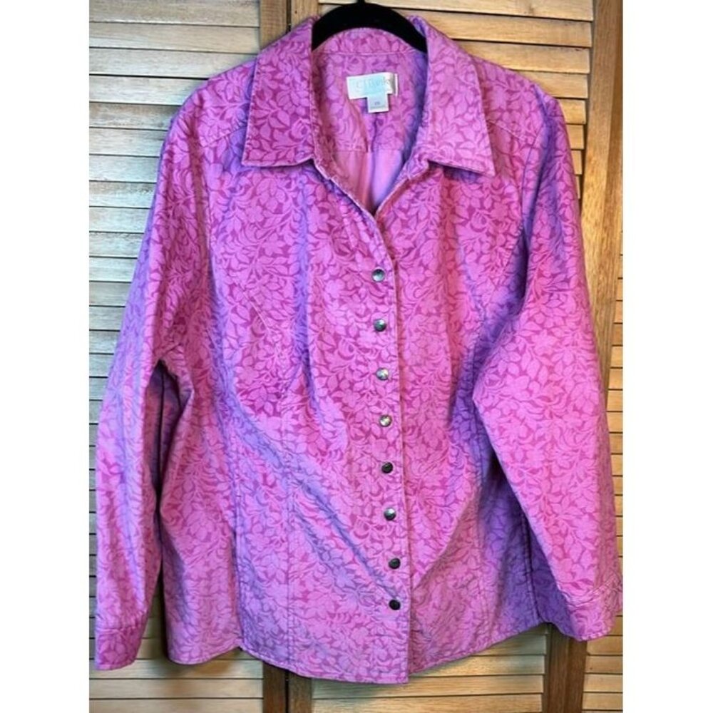 CJ Banks Pink Corduroy Long Sleeve Jacket